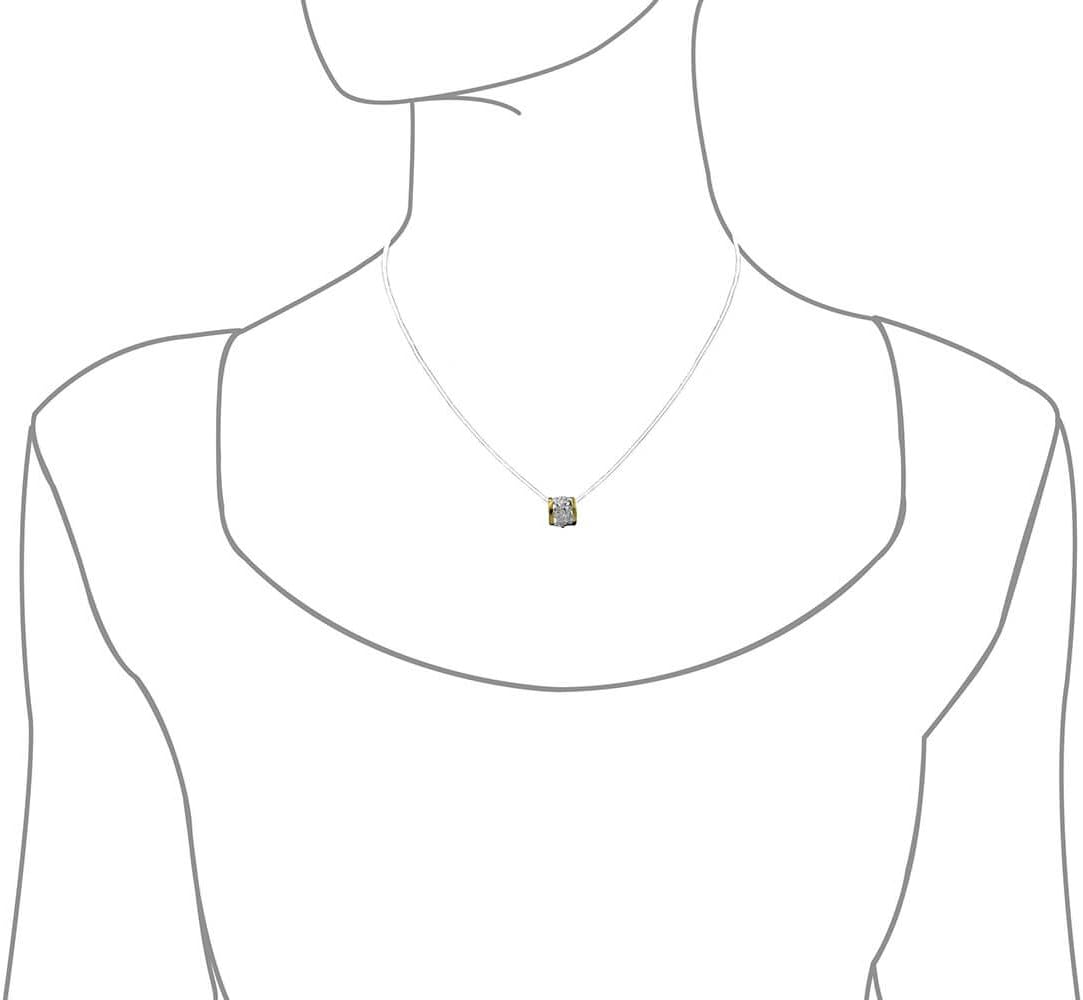 Sterling Silver Plumeria Bead Barrel Pendant Necklace, 16+2" Extender