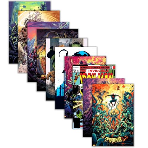 Image of Paper Anime Posters, Set of 10 Mix| posters for wall, Self Adhesive, A4 Size |Anime Posters For Gaming Room, Various Anime characters (Superhero A4 2)