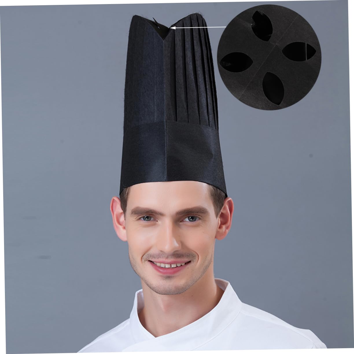 Gatuida Gorro de Chef Desechable 28x30 Cm Ecológico 20 Unidades Material Transpirable Unisex para Cocina Profesional y Restauración