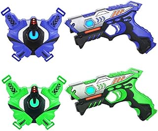 TINOTEEN Laser Tag Guns with Vests Infrared Guns, Set of 2 Group Toy