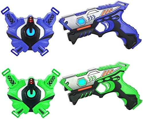 TINOTEEN Laser Tag Guns with Vests Infrared Guns, Set of 2 Group Toy