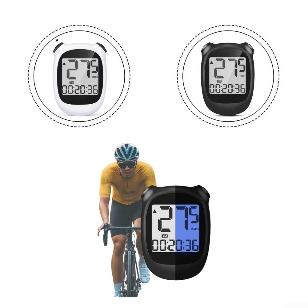 Computer da ciclismo wireless GPS con schermo da 1,6 pollici, impermeabile IPX5, batteria ricaricabile USB, registrazione dati per M3 e modelli di mini bici (nero)