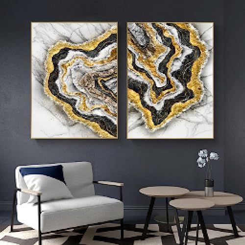 Toile marbre abstrait dore KEBIA 40x50cm impression jet d encre moderne sans cadre pour salon