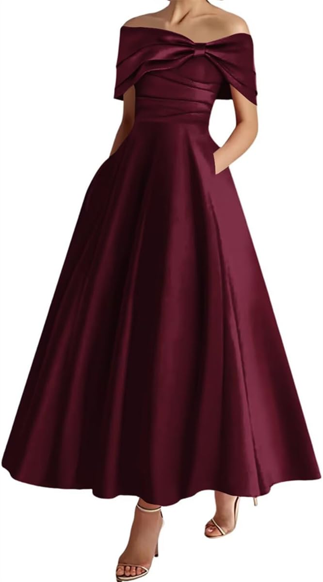 Sayno Women's Burgundy High Waist Formal Evening Ball Gowns With Pockets Strapless Cocktail Dresses Anniversary Dresses Lace Up Hlsa163 Uk18