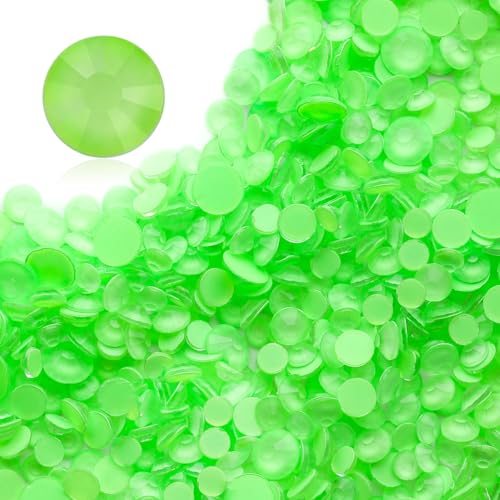 Image of Mocha Lt.Green Flatback Rhinestones, Glass Rhinestones for Nail Art and Craft, Glue Fix, Loose Crystal Gemstones(Mocha Lt.Green, SS12, 1440pcs, 2.9-3.0mm)