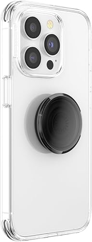 Miniatura 17 de PopSockets - Agarre translúcido para teléfono con soporte expandible, PopSockets para teléfono, color Disco negro Negro (Black Disco)