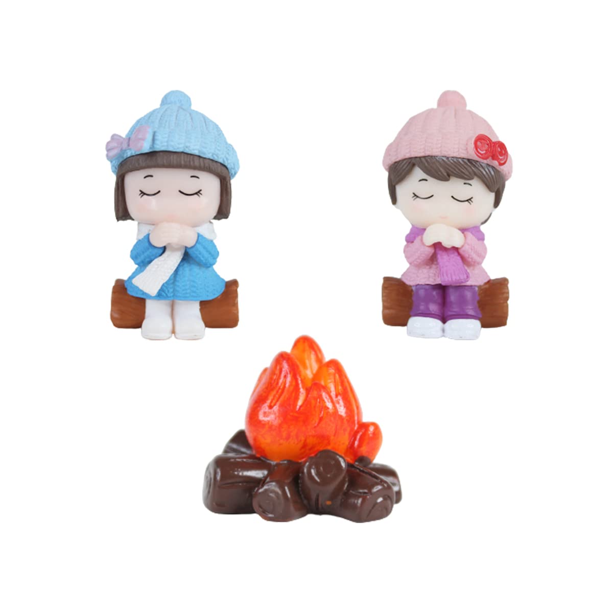 Wonderland Kids with Bonfire (Blue & Pink) Miniature Toys (for Tray Garden, Fairy Garden) (B09X12H6M9) Amazon Price History, Amazon Price Tracker