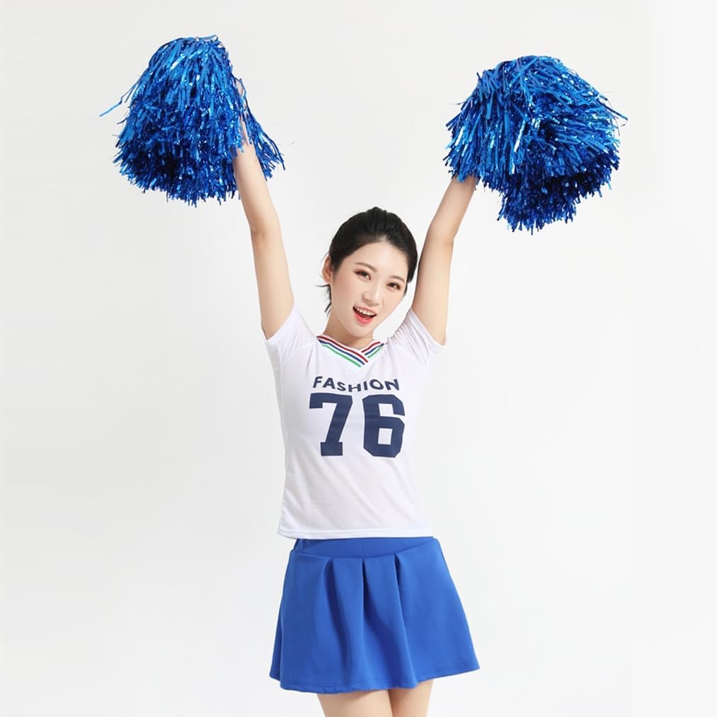 baotongle 12 PCS Cheerleading Squad Spirited Fun Poms Pompoms Cheer Costume Accessory for Party Dance Sports image 5