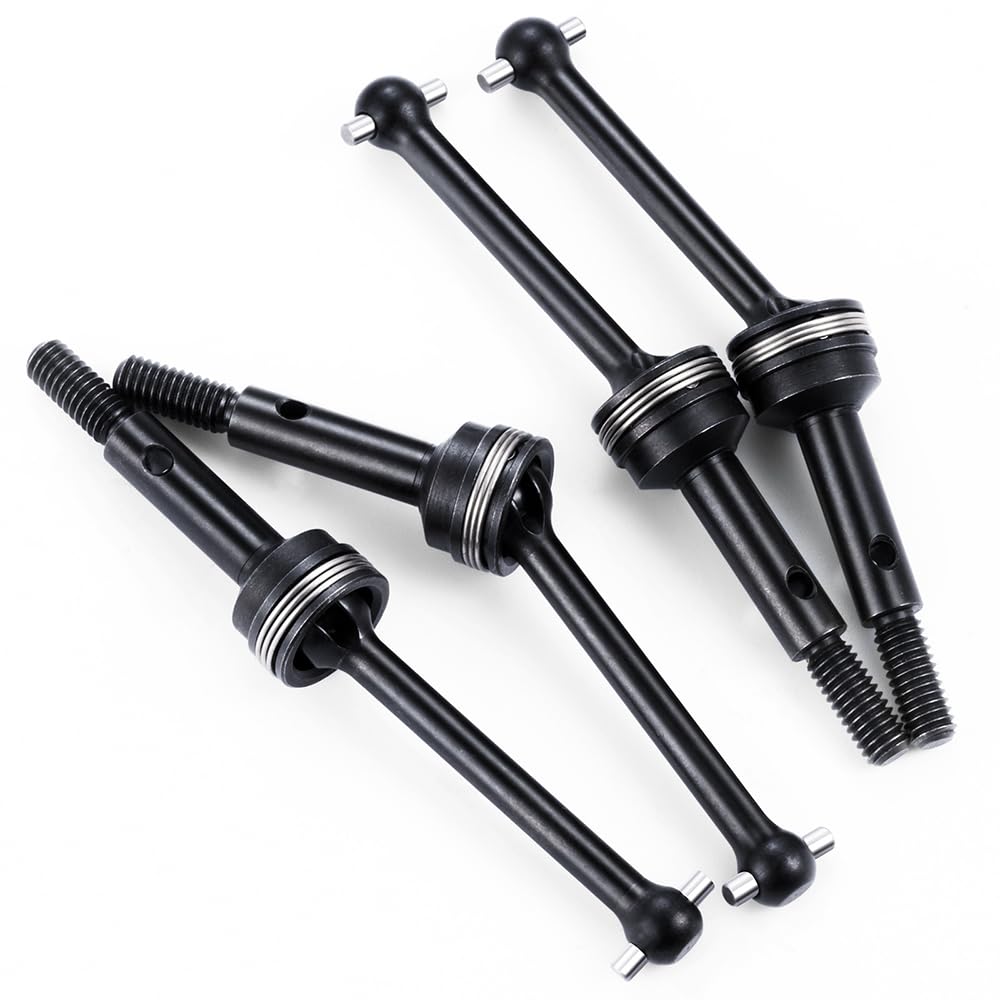 1 Set Front Rear CVD Drive Shafts Heavy Duty Steel Axle Driveshafts for 1/10 4-Tec 2.0 Mustang GT4 RC Car Upgrade Part (Front & Rear)