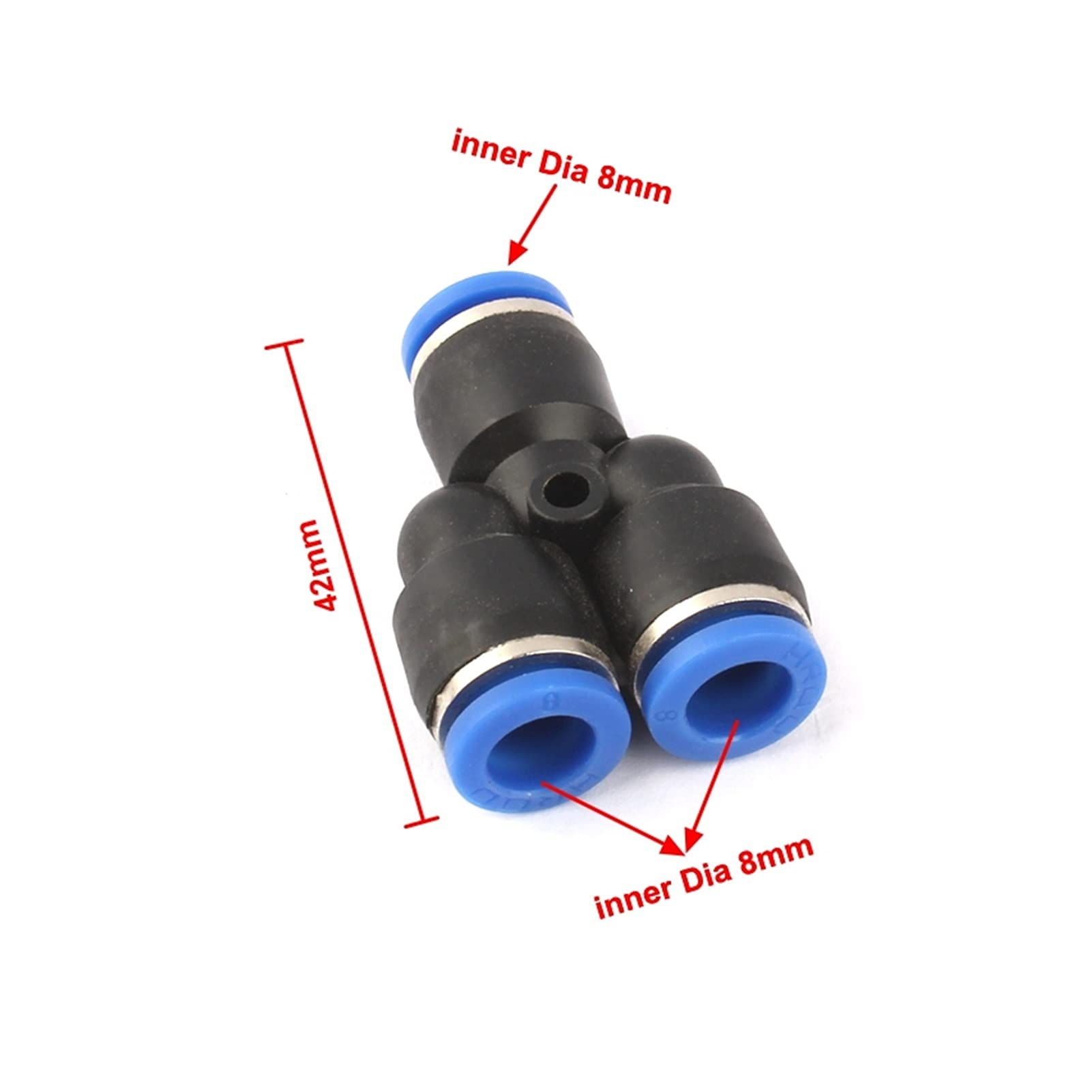 Irrigation Greenhouse Micro Gepp 36 Connecteurs Y 6mm / 8mm T-shirt en plastique de tuyau d'atomisation, utilisé for le jardinage de tuyau d'irrigation de jardinage Connecteur pneumatique