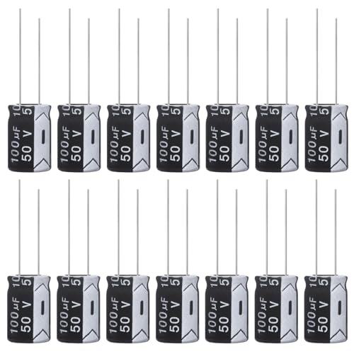 ALLECIN 100uF 50V 8x12mm Electrolytic Capacitor 100 uF MFD 50 Volt 0.32x0.47in Aluminum Capacitors...