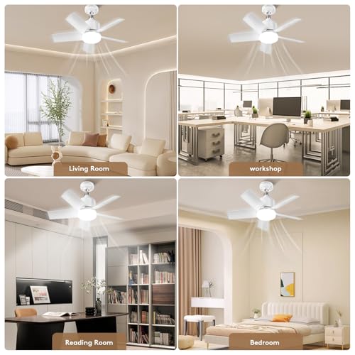 NIORSUN Ventoinhas de teto com luzes e controle remoto, 3 CCT 3000K-6000K, ventilador de luz com lâm