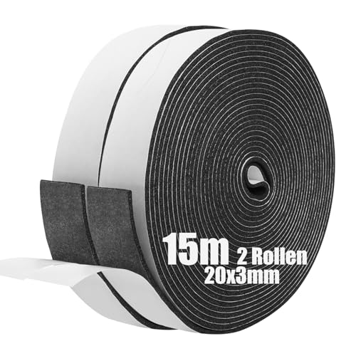 Ruban caoutchouc mousse isolant phonique 20mm x 3mm pour étanchéité menuiserie