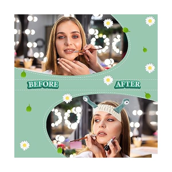 Face Wash Headband, Palm and Snail Spa Hair Bands Make-up Headbands Girls Cartoon Cute Coral Fleece Elastic Headband Inventive Hair Equipment for Washing Face Bathe Sports activities Magnificence Skincare - Image 5