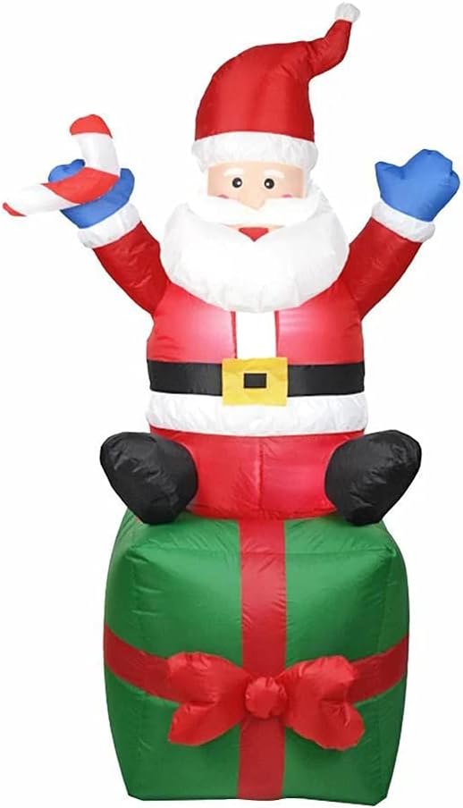 Smiley Santa Claus, 5ft Christmas Inflatable Outdoor, with Led Lights, Excellent Craftsmanship, High Strength Waterproof, Foryard Decoration Clearance
