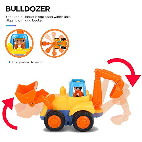 image for Yiosion Friction Powered Cars Push and Go Trucks Construction Vehicles