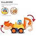 Yiosion Friction Powered Cars Push and Go Trucks Construction Vehicles Toys Set of Tractor Bulldozer Dump Truck Cement Mixer for Baby Toddlers Infants Boys Gifts