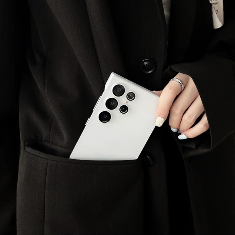 Image of MILLION CASES Thermoplastic Polyurethane Back Cover Case For Samsung Galaxy S23 Ultra Shockproof Protective Frosted Matte Borderless Translucent Case(Black)