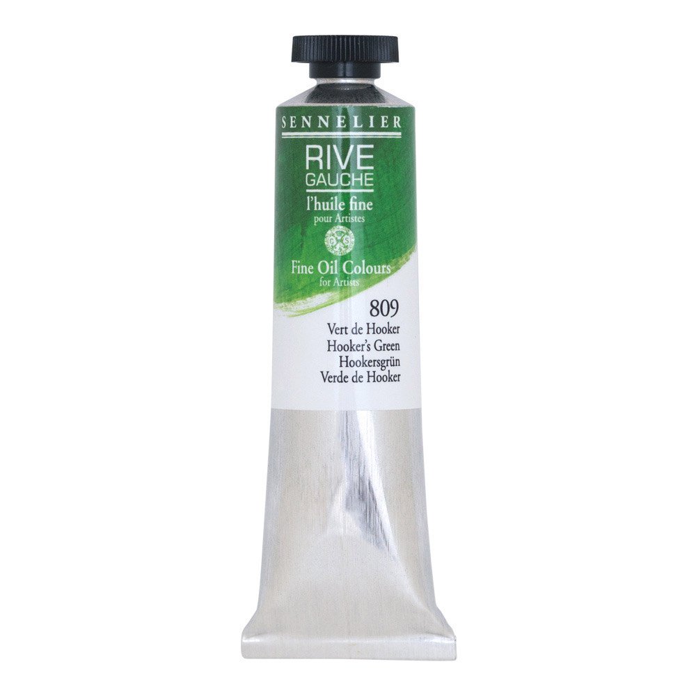 Rive Gauche Fine Oil Color for Artists, 40ml Tube, Hooker's Green 809