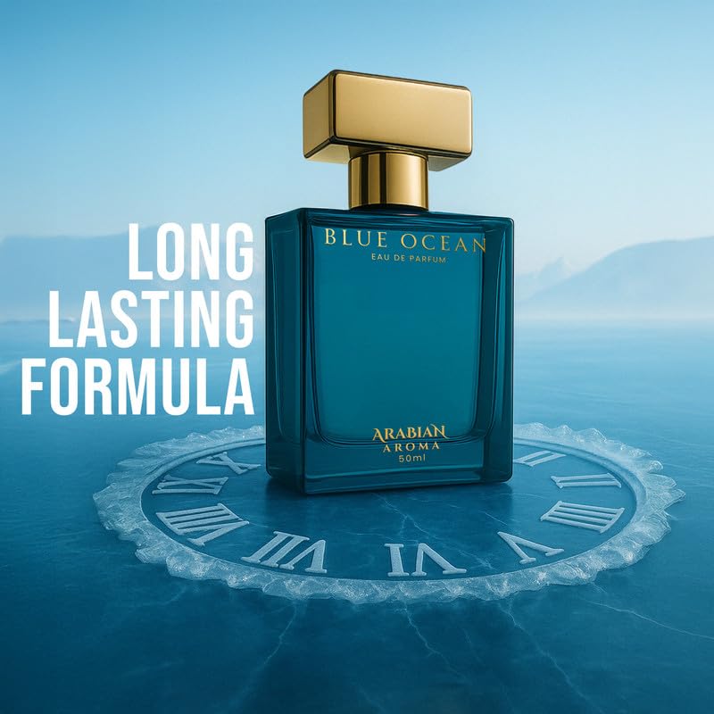 Image of Arabian Aroma Blue Ocean Eau de Parfum - Long Lasting Perfume for Man - Mens Perfumes Long Lasting - 50ml