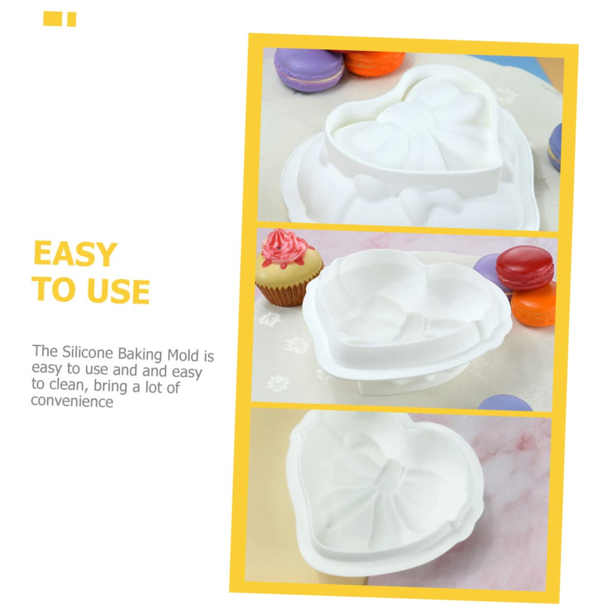 ABOOFAN Lot De 5 Moules À Pâtisserie En Silicone De Qualité Alimentaire Faciles À Nettoyer En Forme De Cœur Pour Décoration De Gâteaux