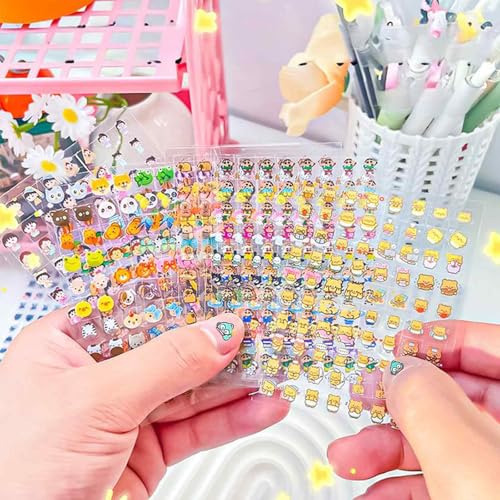60 Sheets Nail Art Kit for Girls 6-12, Cartoon Nail Stickers, DIY Nail Art Stickers for Kids, Creative Play and Self Expression (Cute)