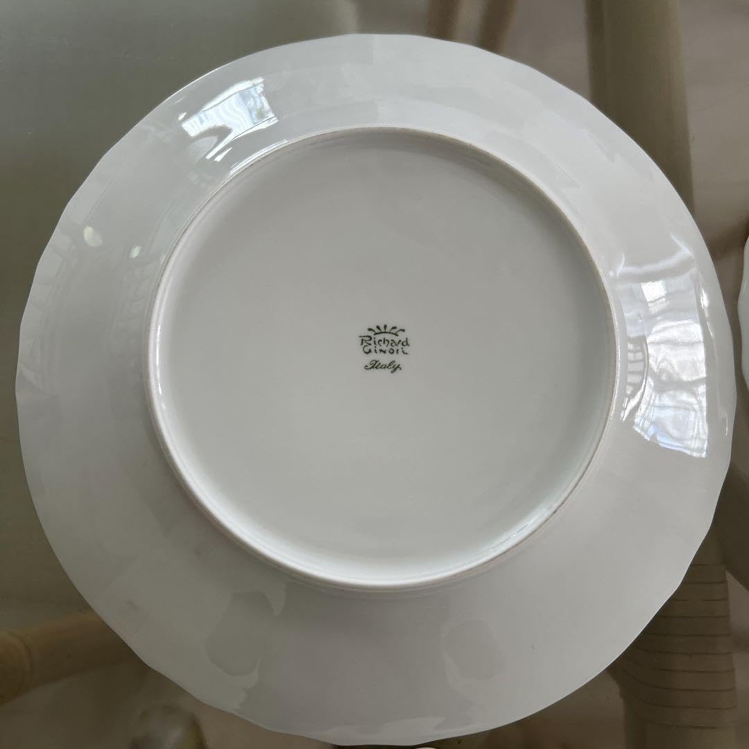 Amazon.co.jp: リチャードジノリ ベッキオホワイト 24.5cm 4枚セット