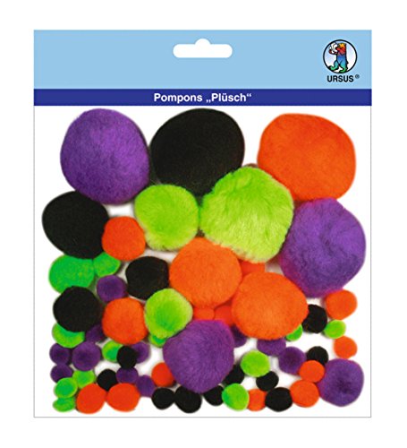 Ursus 39500008 - Pompons Plüsch, 60 Stück, bunt sortiert