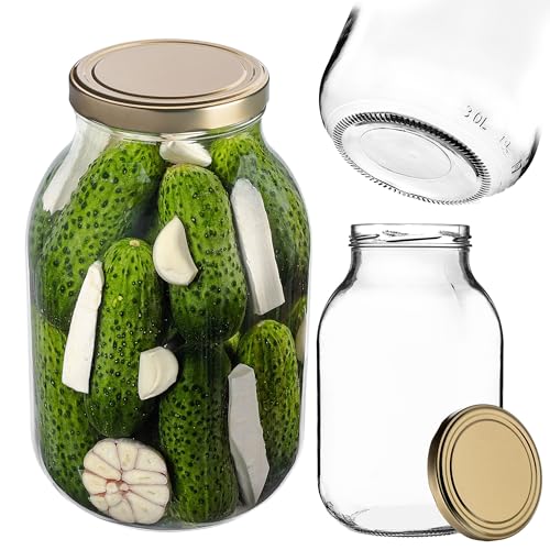 KADAX Barattolo da 3 l con tappo a vite fi82 mm, grande barattolo in vetro resistente