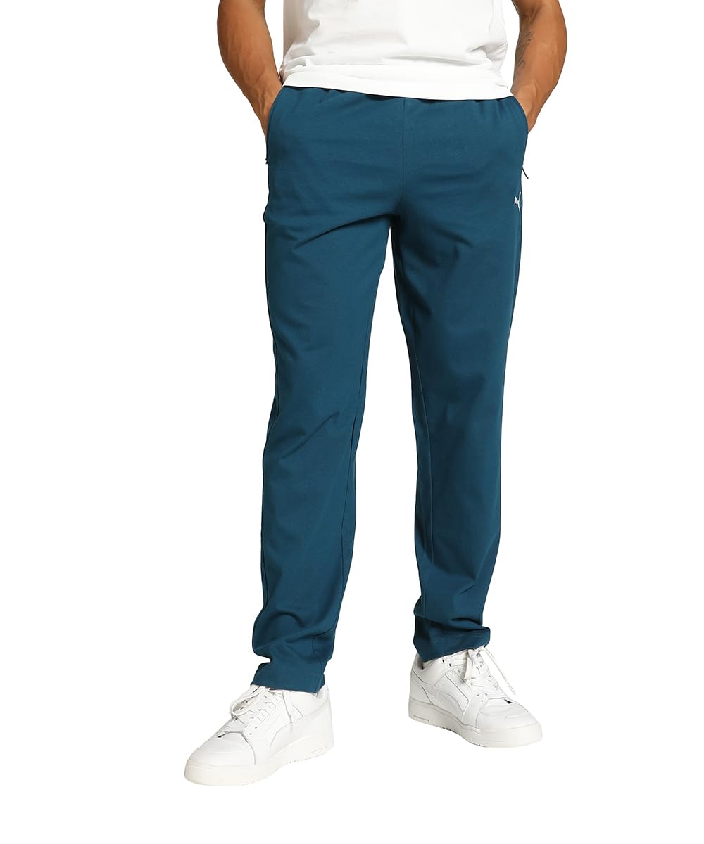 Puma Solid Cotton Regular Fit Mens Track Pants in neutral