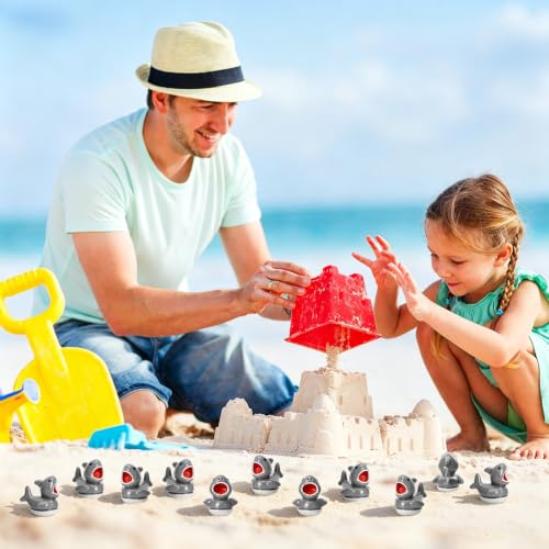 Image of 50 Pcs Shark Ducks Toy Figures, Mini Resin Ducks Bulk, Tiny Duck Figurine Dress up Game Toy for Summer Party Favors (Shark Duck)