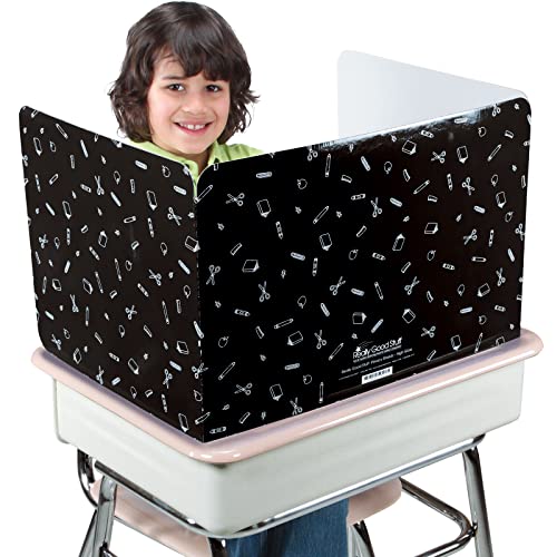 Image of Really Good Stuff Large Privacy Shields, Set of 12, Black Glossy | Ages 4+, PreK+, Enhance Focus & Minimize Distractions for Students, Desk Dividers