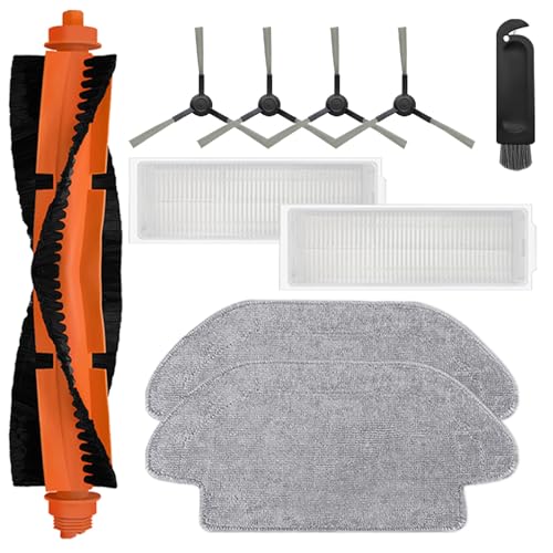 Image of SONGRUI 10PCS Replacement Accessories Compatible with MI Robot Vacuum-Mop P, Xiaomi S10, Viomi SE, Includes 1 Main Roller Brush, 2 Mop Pads, 4 Side Brushes, 2 HEPA Filters & 1 Cleaning Brush