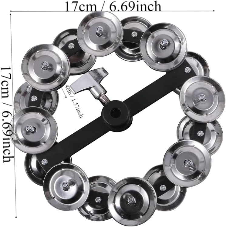 Softline Pro Hi‑Hat Tambourine with Double Stainless Steel Jingles Premium Gong‑Style Rattle Ring for Drums and Percussion Instruments (SP HH BT16) - Image 5 thumbnail
