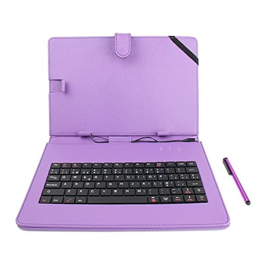 DURAGADGET Funda/Teclado Color Morado En ESPAÑOL con Letra Ñ para Sony Xperia Z/Tablet S - con Conexión MicroUsb + Lápiz Stylus