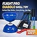 Flight Pro Diabolo Chinese Yoyo Skill Toy Triple Bearing Toy, with Carbon Fiber Sticks, Extra String & Net Bag - Medium Size 5” Blue