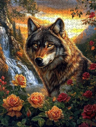 Puzzle 2000 Piezas de Lobo de Cascada para Adultos Juego DX0YL7-763