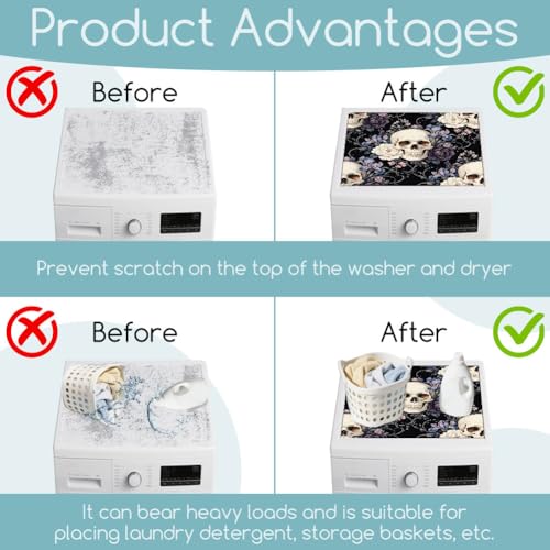 Housse de protection pour lave-linge sèche-linge tapis gothique 2X - 3