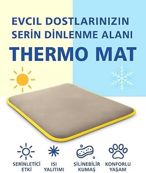 Thermo Mat Hem So uk Hem S cak Kullan labilen 2si1 arada Kedi & K pek Minderi Gri, Medium