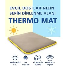 Thermo Mat Hem So uk Hem S cak Kullan labilen 2si1 arada Kedi & K pek Minderi Gri, Medium