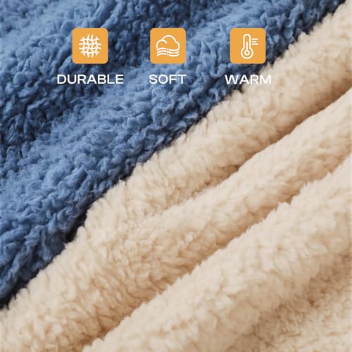 Image of Luciphia Ultra Soft Sherpa Fleece Dog Puppy Cat Blanket for Small Pets | Calming Plush Throw For Crate,Couch,Car,Bed.Machine Washable.Puppy Essential,Dog Gift,Cat Stuff,Haze Blue,30x20 inches
