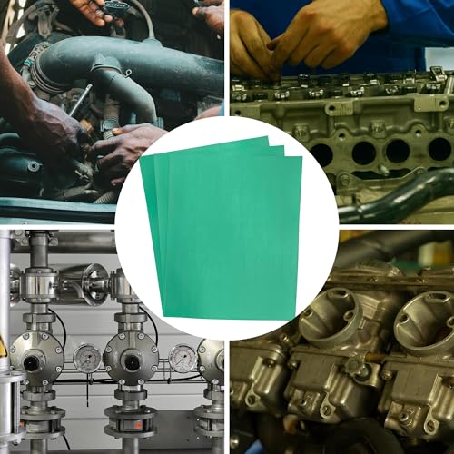 Image of Gasket Making Material Paper Sheet High Temp Pressure Chemical Grade for Gasoline Diesel Oil Air Compressor DIY Rebuild Sealing (3014, 3 Pcs, Green, Non Asbestos)