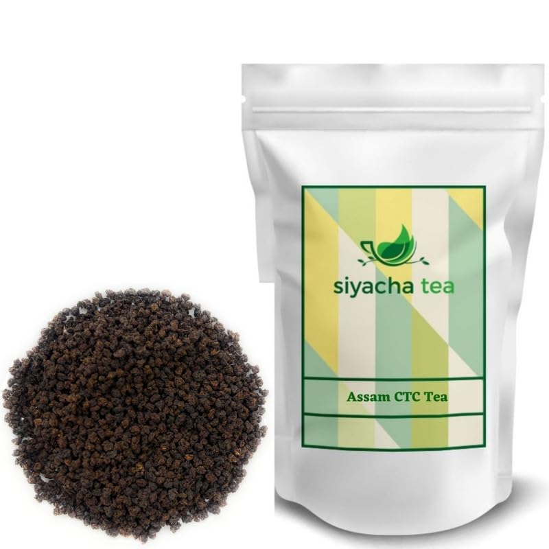 Image of Siyacha Tea Classic Assam CTC Tea, 100g, with Gently Rolled Aromatic Loose Leaves, Rich Chai Patti, Premium Break Fast Black Tea Pouch, Natural Antioxidant Rich, Healthy,