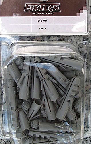 Preisvergleich Produktbild Qualitäts Dübel Set Marke FIXTECH® 6mm 100Stück
