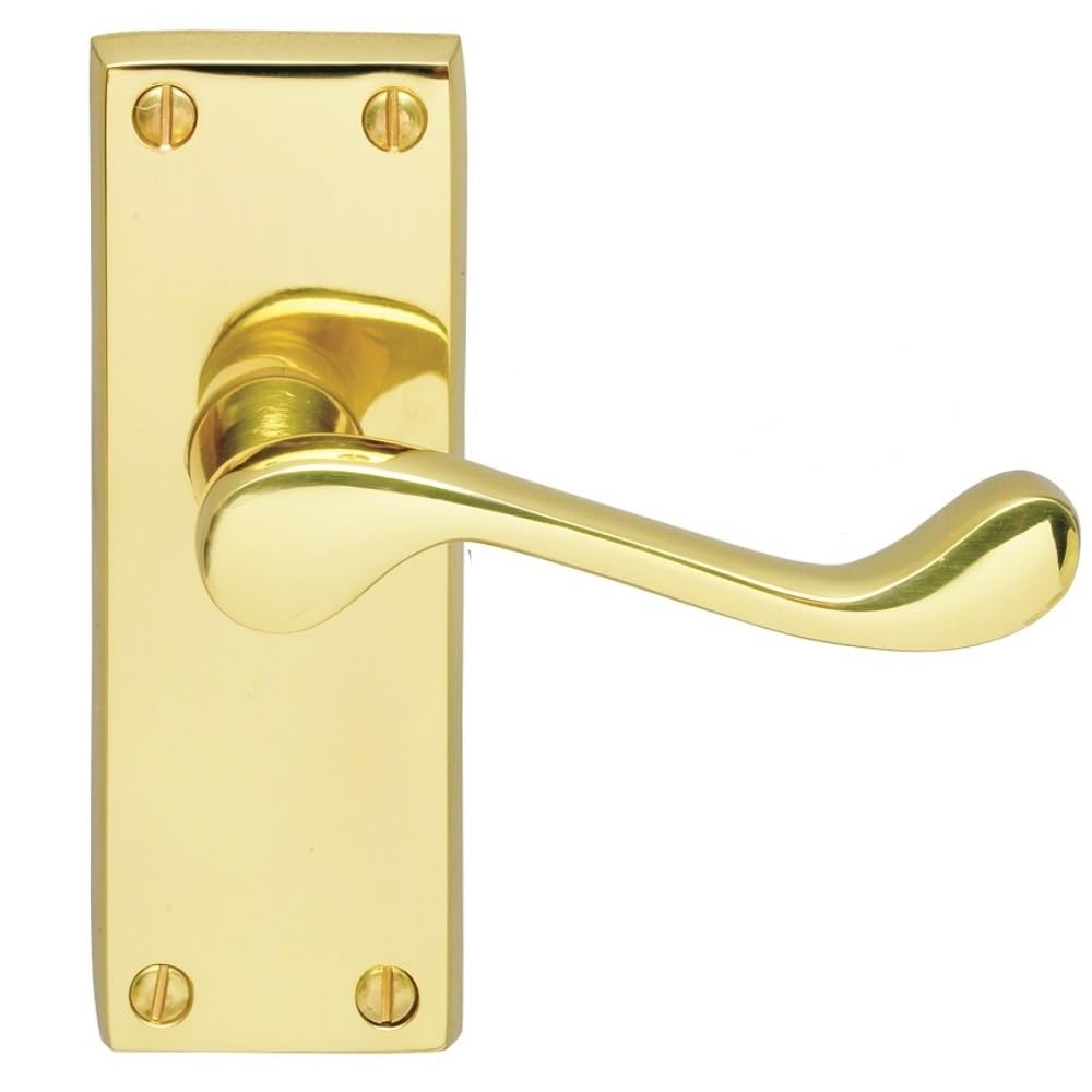 Carlisle Brass Victorian Scroll Lever on Face-Fix Backplate - Latch in Brass