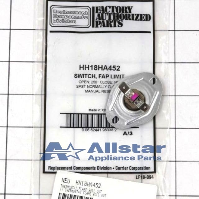 HH18HA452 Furnace Flame Roll Out Switch
