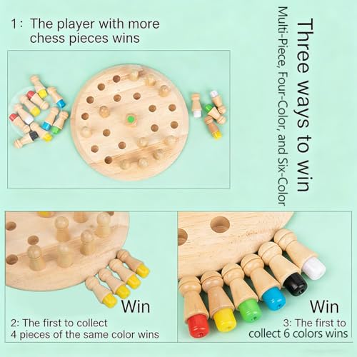 Juego de Mesa de Memoria de Ajedrez con Palitos de Madera, Juego de Memoria con Tablero y Palitos Coloridos para Niños y Adultos, Entrenamiento Cerebral Educativo para Fiesta Familiar (36 Hexágonos) miniatura 3