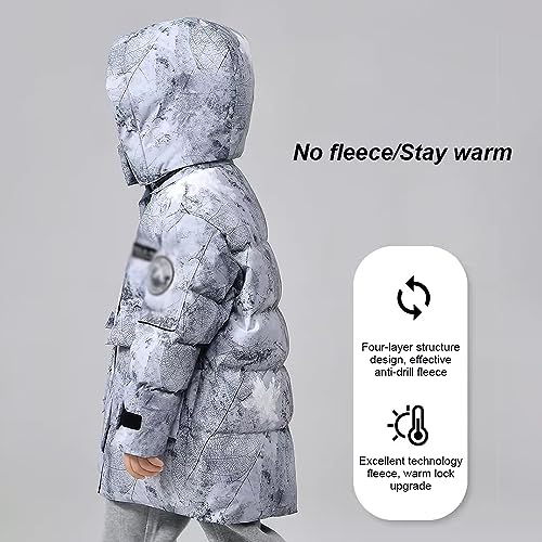 Outdoor Hooded Children's Down Jacket, Thickened Warm Jacket with Large Pockets3