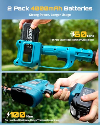 SEESII 6-in-1 Pole Saw & Hedge Trimmer