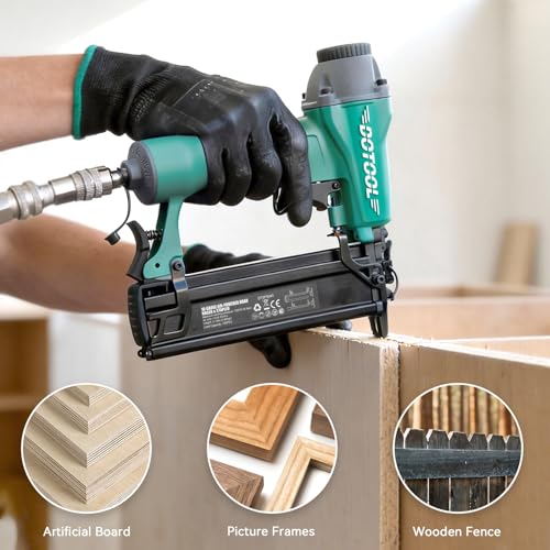 Image of Pneumatic Brad Nailer,18 Gauge,2 in 1 Air Nail Gun Staple Gun | Accepts 2 Inch Brad Nails and Crown 1-5 /8 inch Staples,with Carrying Case and 1000pcs Nails,for DIY,Woodworking